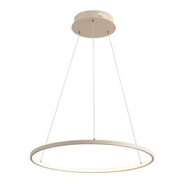 Jonathan Y - Brice 23.75" Modern Contemporary Metal Round Dimmable Integrated LED Pendant - Beige