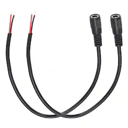 Unique Bargains - 2pcs DC Power Pigtails Cable, 5.5x2.1mm Female to Bare Wire, for PC, Laptop, Toys, Cellphone, Electronic Devices - Black