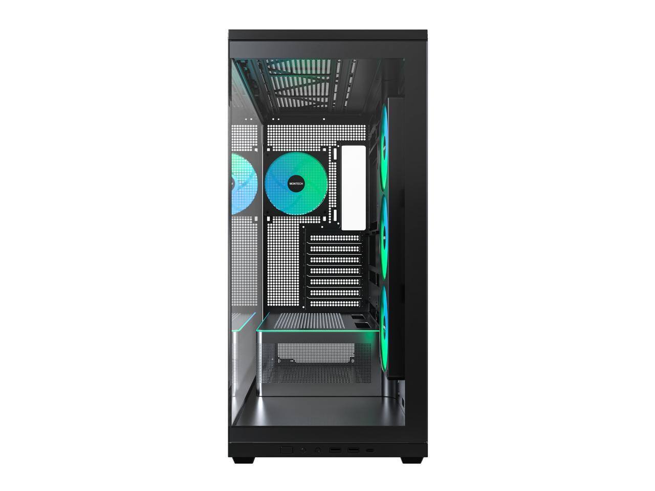 Alt View 1. Montech - MONTECH TG3 ATX Mid Tower, ARGB Fans & Strip, Tempered Glass, RTX 5090 Support (TG3B) - Black.