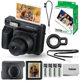 Fujifilm - instax WIDE 400 Instant Camera Bundle with Twin Film Pack, Carrying Case, Photo Album & Travel Kit - Black