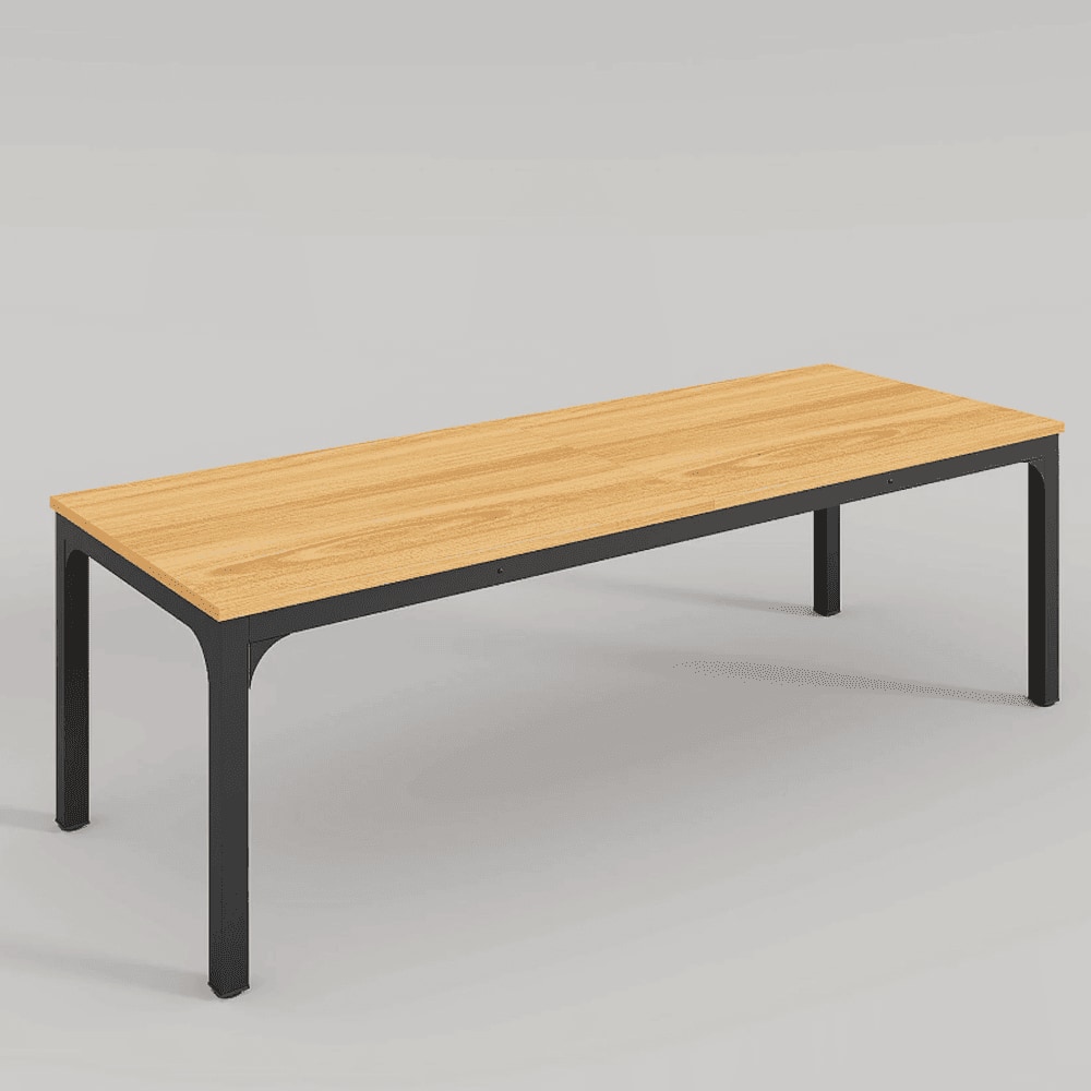 Resenkos - Kadyn Study Writing Desk, Computer Desk,Rectangle Executive Desk, 78.7" Computer Desk 6FT Conference Table,Light - Walnut