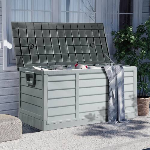 Alt View 10. Winado - 75 Gallon Portable Foldable Storage Deck Box Fast Installation Garden with Movable Wheels for Indoor Outdoor Storage - Gray.