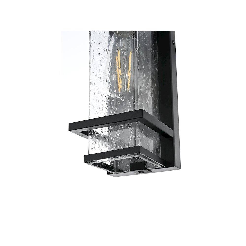 Alt View 2. Elegant Lighting - Harper 7 inch Outdoor Pendant in Black - Black.