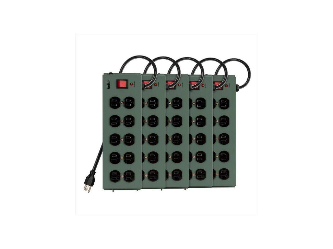 Alt View 1. Belkin - Belkin 10-Outlet Metal Surge Protector with 15ft Power Cord (5-pack) F9D1000-155PK - Metal.