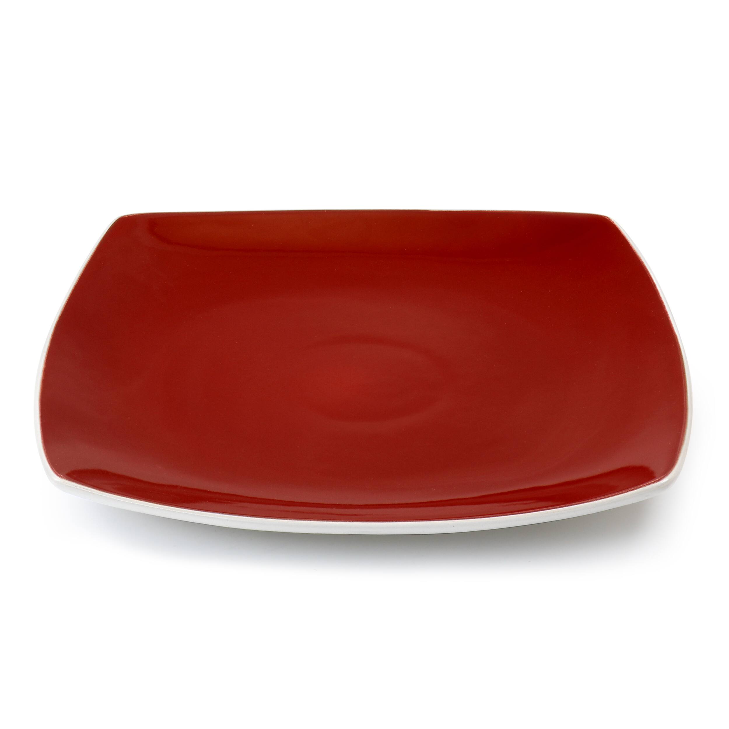 Alt View 2. Gibson - Gibson Elite Soho Lounge 16 Piece Stoneware Dinnerware Set in Red - Red.