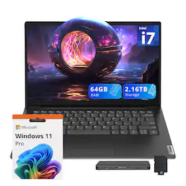 Lenovo - V14 14" FHD Laptop,Intel Core i7-13620H,40GB DDR4 RAM,2TB SSD+160GB Dock Set,Intel UHD Graphics,Win 11 Pro - Black