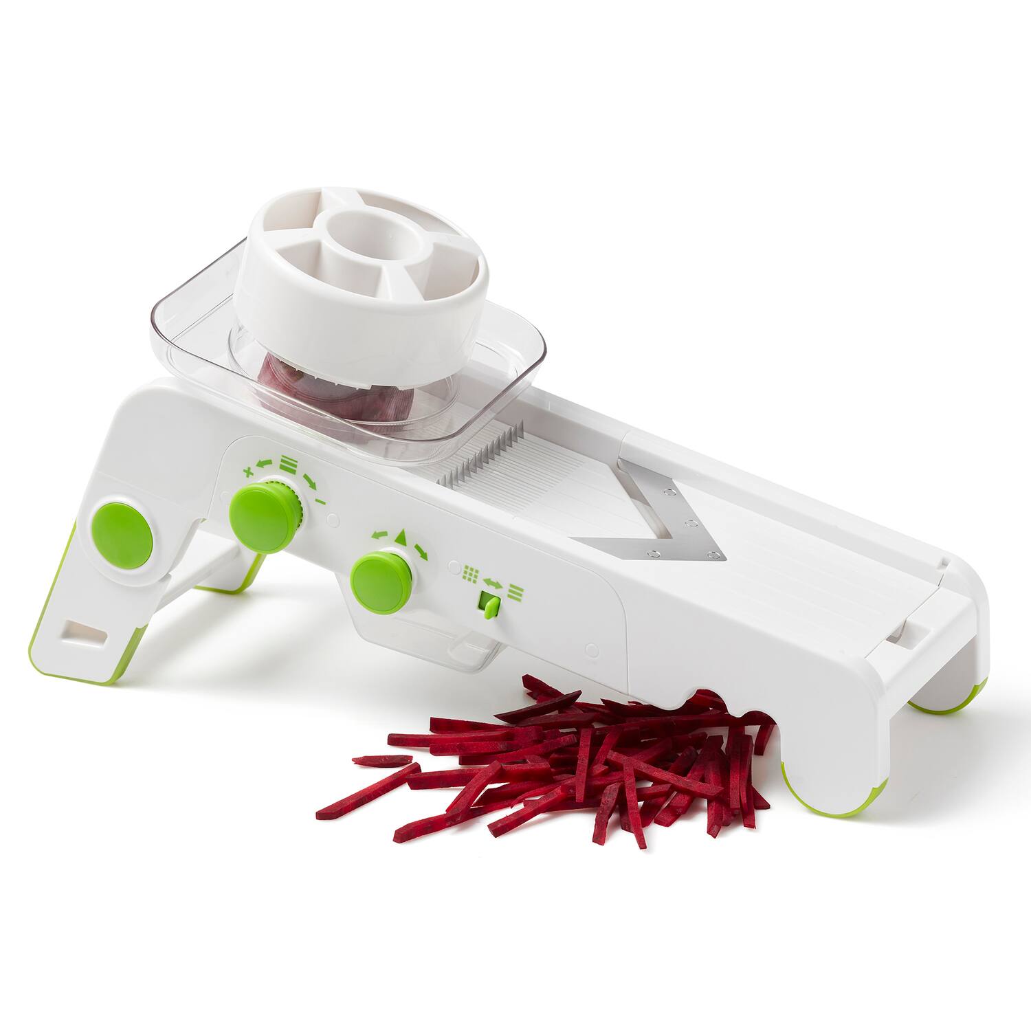 Alt View 7. Starfrit - Cubing Pro Mandoline Slicer with Storage Box - White/Green.