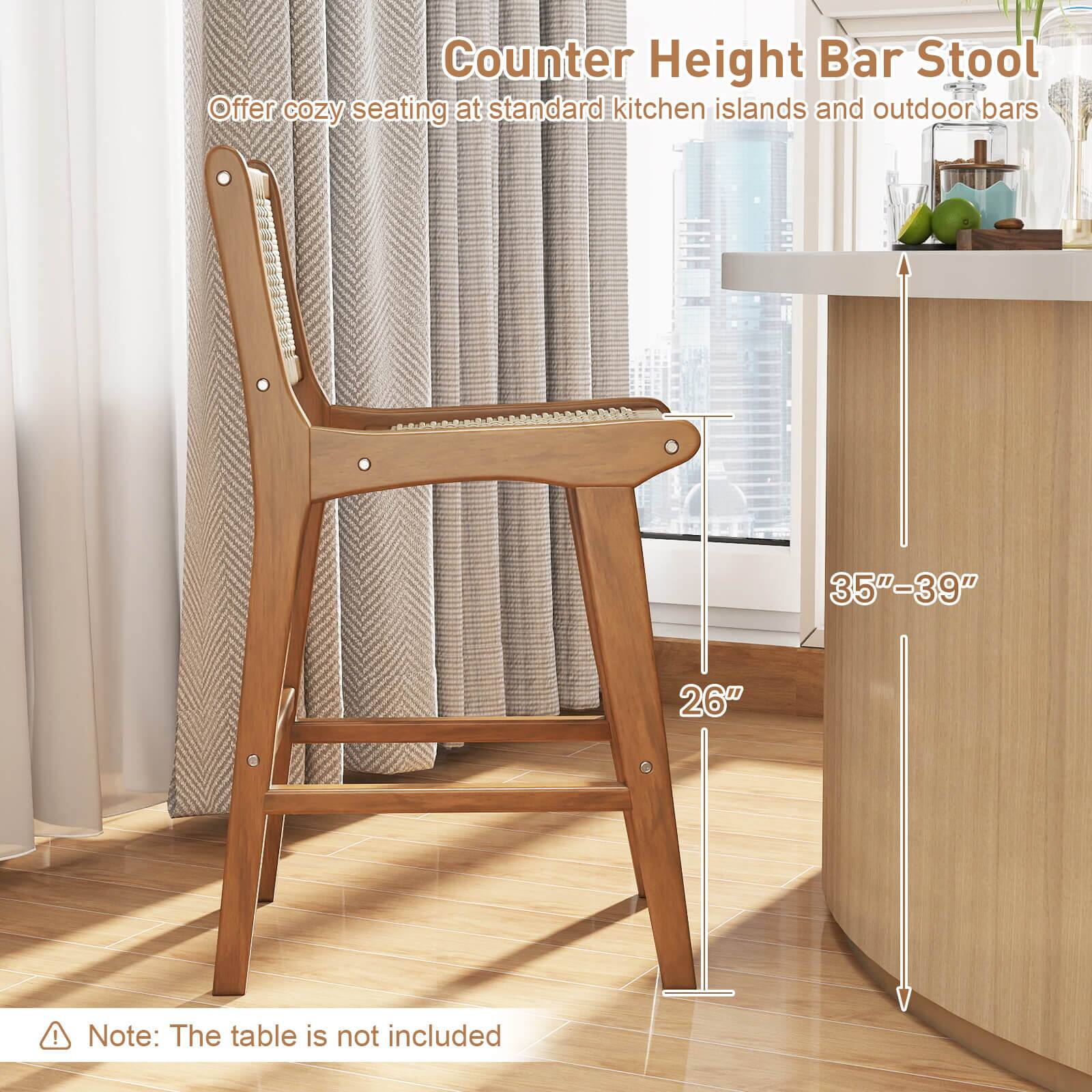 Counter Height Bar Stool  
Offer cozy seating at standard kitchen islands and outdoor bars  

35"-39"  
26"  

Note: The table is not included