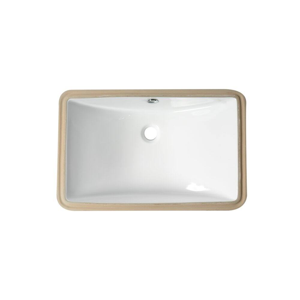 Alt View 1. Alfi - White 24" Rectangular Undermount Ceramic Sink - White.