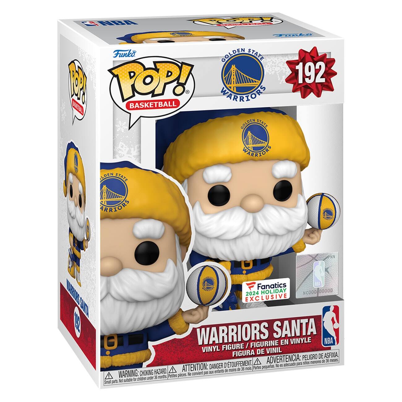 Golden State Warriors Santa Funko Pop! 2024 Exclusive Vinyl Figure - Multicolor