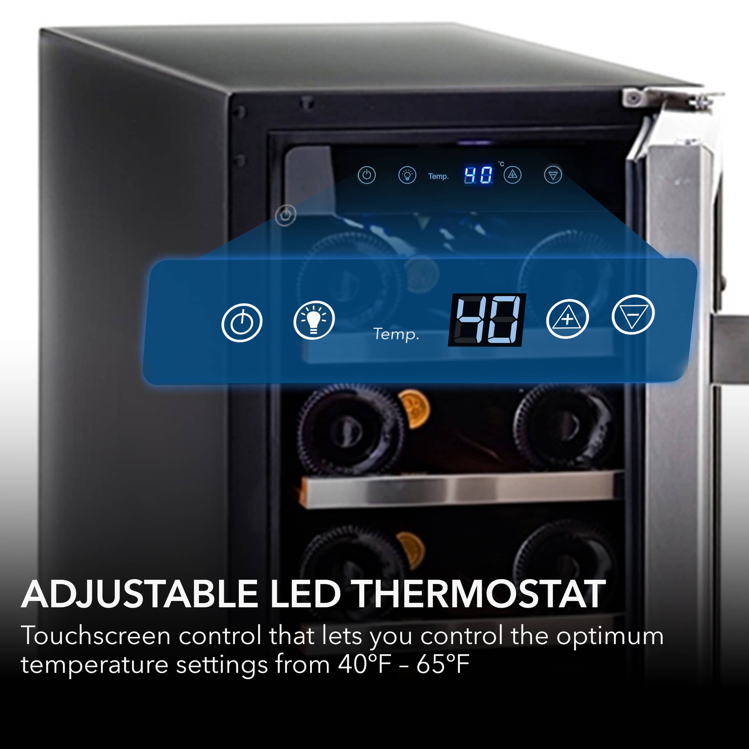 Alt View 12. Whynter - 18-Bottle Wine Refrigerator - Black/Stainless-Steel.