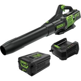 Greenworks - 60V 700 CFM Brushless Leaf Blower, 5.0 Ah Battery and Rapid Charger - Green