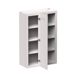 Boyel Living - 27-in W x 42-in H x 12-in D Shaker Corner Kitchen Wall Cabinet with Soft-Close Door - Glacier White