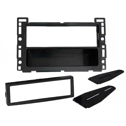 Front. American International - American International GMK350 2004-2012 Chevy/Pontiac/Saturn Single DIN Black Stereo Dash Kit - Black.