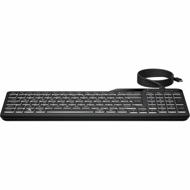 Front. HP - HP 405 Multi-Device Backlit Wired Keyboard (7N7C1UT) - Cable Connectivity - Compact - USB Type C, USB Type A Interface - Macaron.