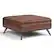 Front. Simpli Home - Owen XL Square Coffee Table Storage Ottoman - Distressed Saddle Brown.