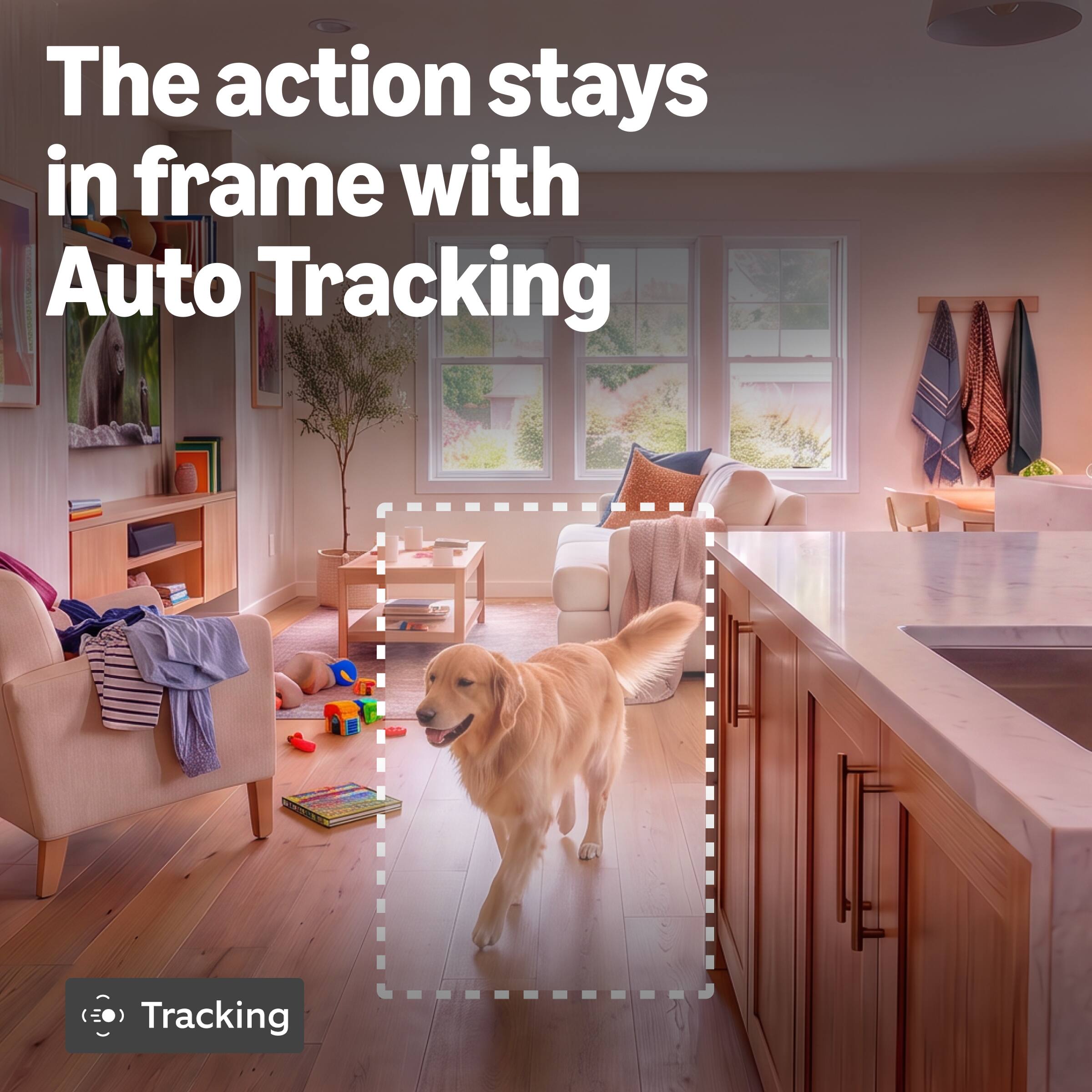 The action stays in frame with Auto Tracking

Tracking