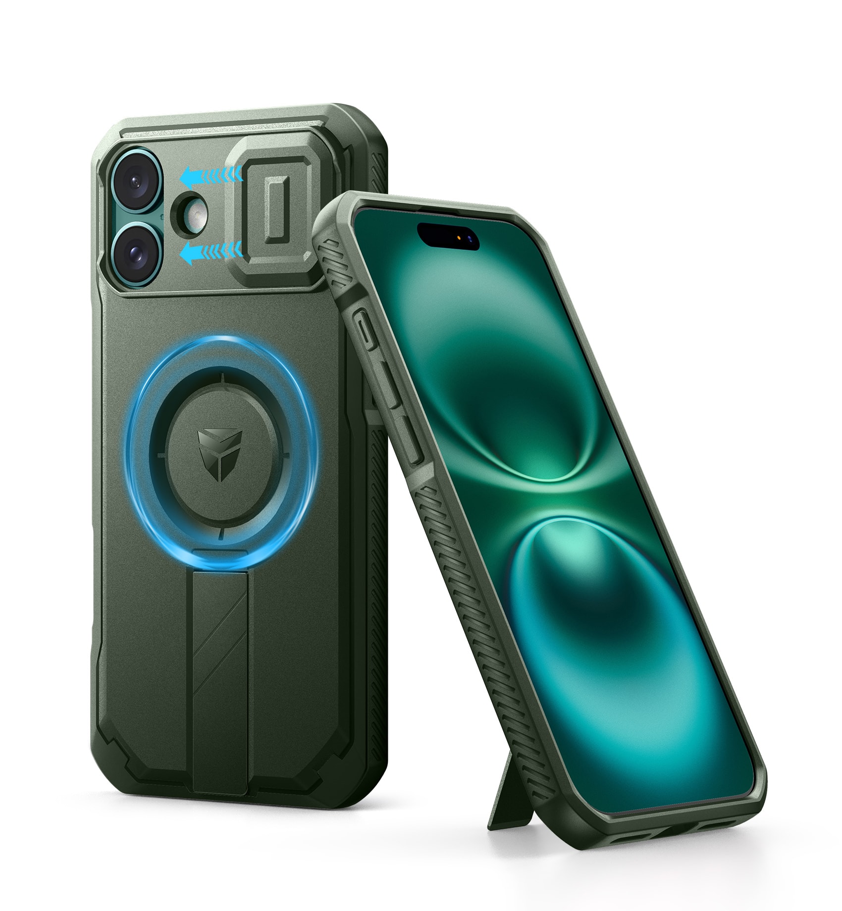 dexnor - for iPhone 16 Plus Case with Slide Camera Cover & Adjustable Kickstand - Army Green price history on PriceWatchPro