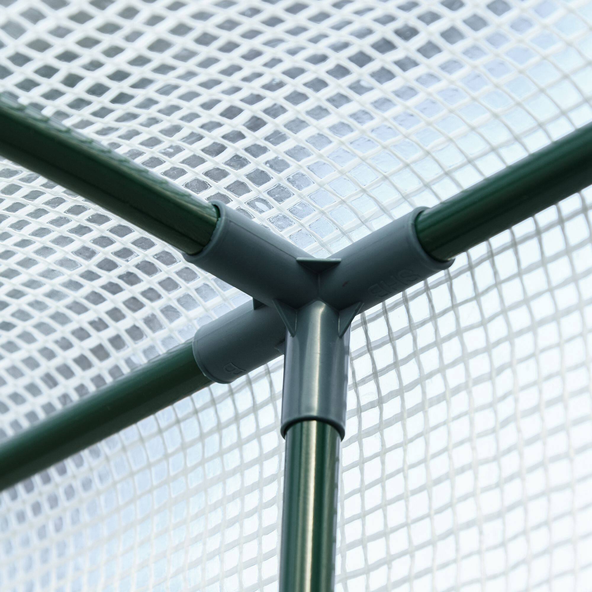 Alt View 8. Outsunny - 5' x 4' x 7' Outdoor Lean to Greenhouse, Walk-In Green House Plant Nursery with Roll-up Window, PE Cover.