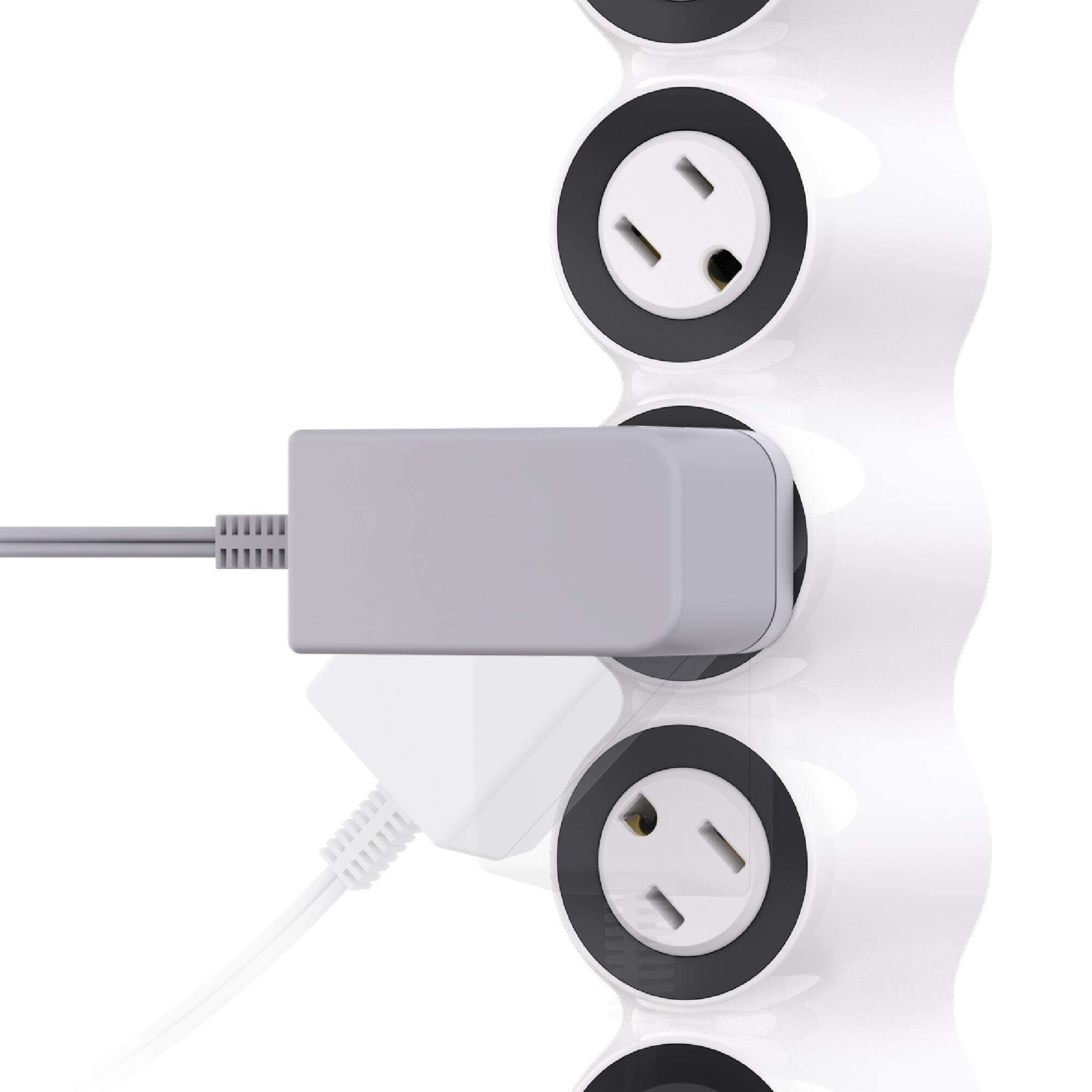 Alt View 13. 360 Electrical - PowerCurve24, 4 Rotating Outlets/4 USB-A 1080 Joules Surge Protector - White.