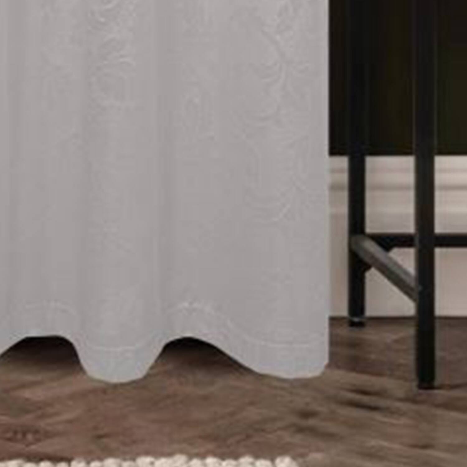 Alt View 2. Olivia Gray - Olivia Gray 100% Polyester 200 GSM Dyson Embossed Blackout Grommet Curtain Panel 54" x 90" Silver - Silver.