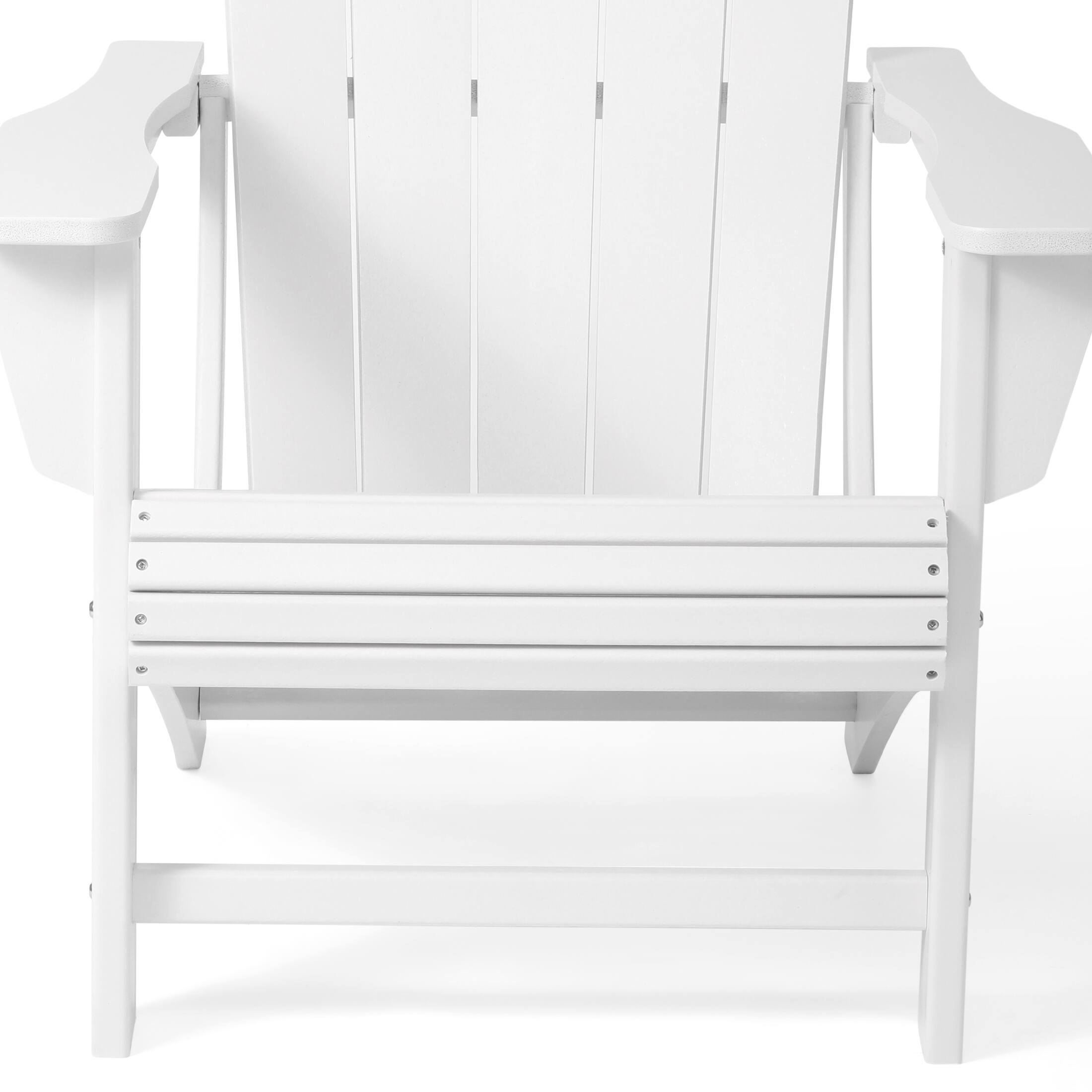 Alt View 4. WestinTrends - WestinTrends Highland Outdoor Patio HDPE Adirondack Chairs With Cup Holders (Set of 2) - White.