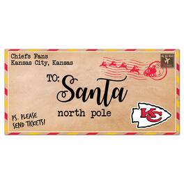 Fan Creations - Kansas City Chiefs 6'' x 12'' Letter to Santa Sign - Multicolor