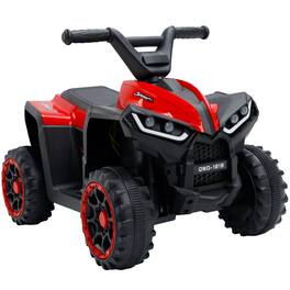 Topteng - 12V Kids Ride-On ATV Car - 2H Runtime, LED Lights & Music, w/Safety lock door & Belt for Ages 3-6 Red