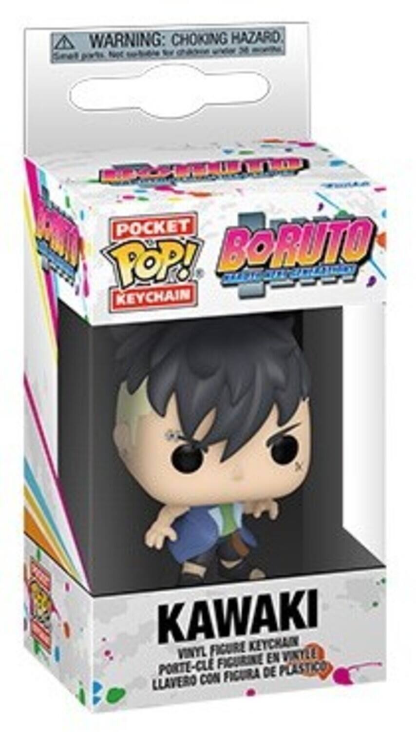 WARNING: CHOKING HAZARD, POCKET POP! PORUTO KEYCHAIN, KAWAKI KEYCHAIN, VINYL FIGURE, VINTLE FIGURINE EN PORTE-CLE FIGURA DE PLASTICO LLAVERO CON