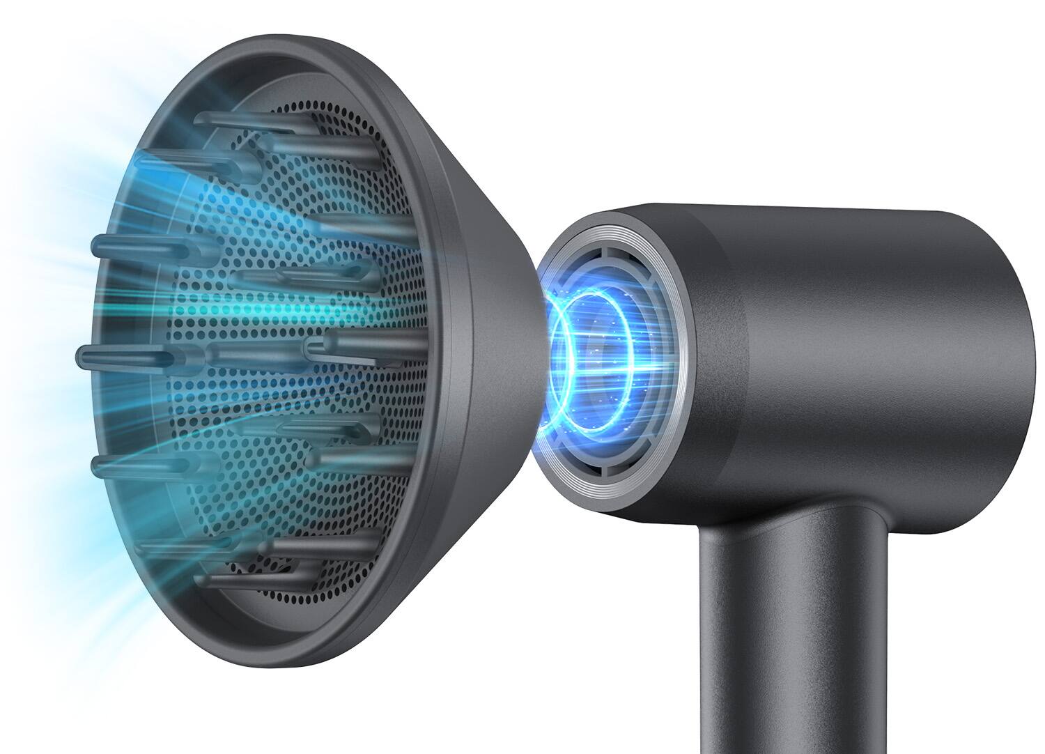 Loheer - Premium Magnetic Hair Dryer Diffuser - 360° Rotation & Even Heat Dissipation for Frizz-Free Curls