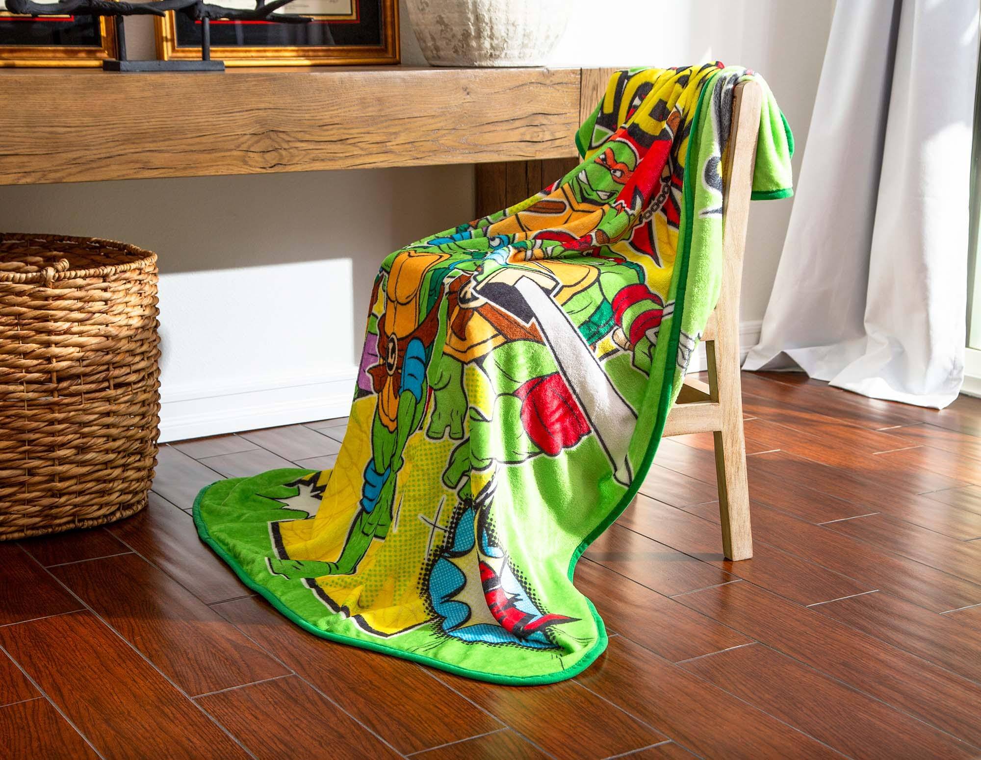 Alt View 5. Silver Buffalo - Teenage Mutant Ninja Turtles "Cowabunga" Fleece Throw Blanket | 50 x 60 Inches - Green.