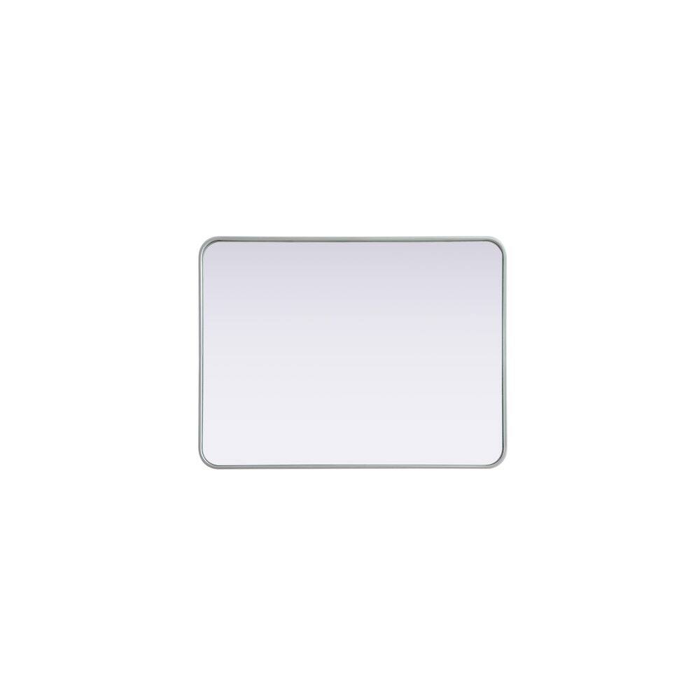 Alt View 4. Elegant Decor - Contour Metal Rectangle Mirror 27x36 in Silver - Silver.