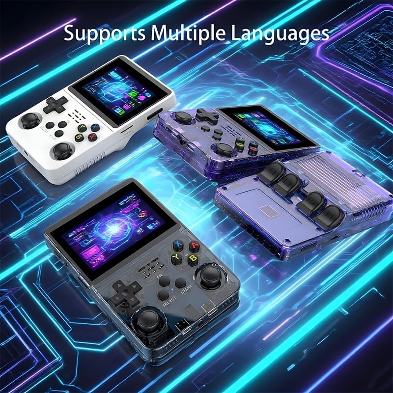 R36S Retro Handheld Game Console, 3.5 inch HD Screen, 128GB Large