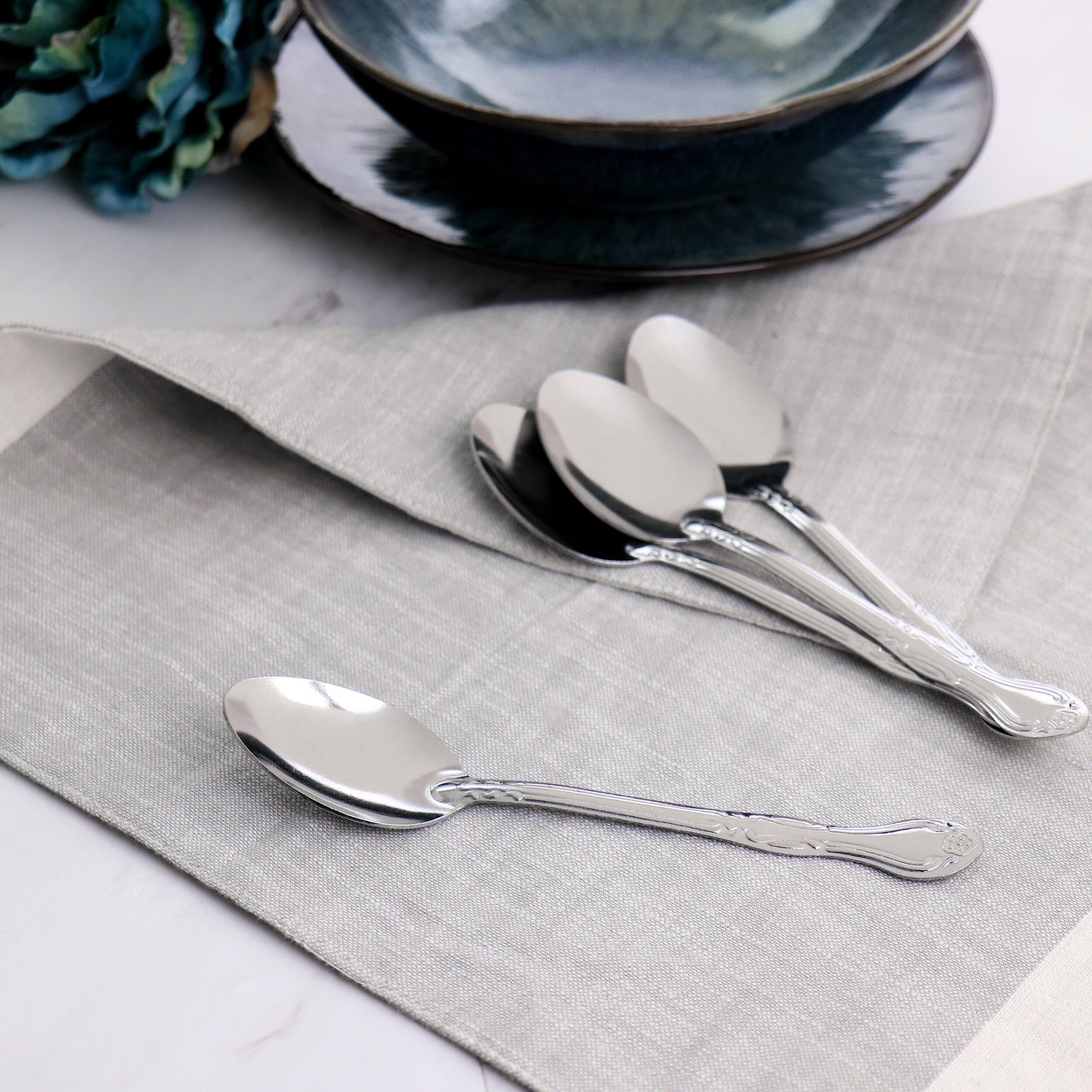 Alt View 4. Gibson - Gibson Home Abbie 4 Piece Stainless Steel Dinner Spoon Set - Silver.