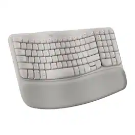 Logitech - Wave Keys Ergonomic Wireless Membrane Keyboard for Windows/Mac with Integrated Palm Rest - Sand