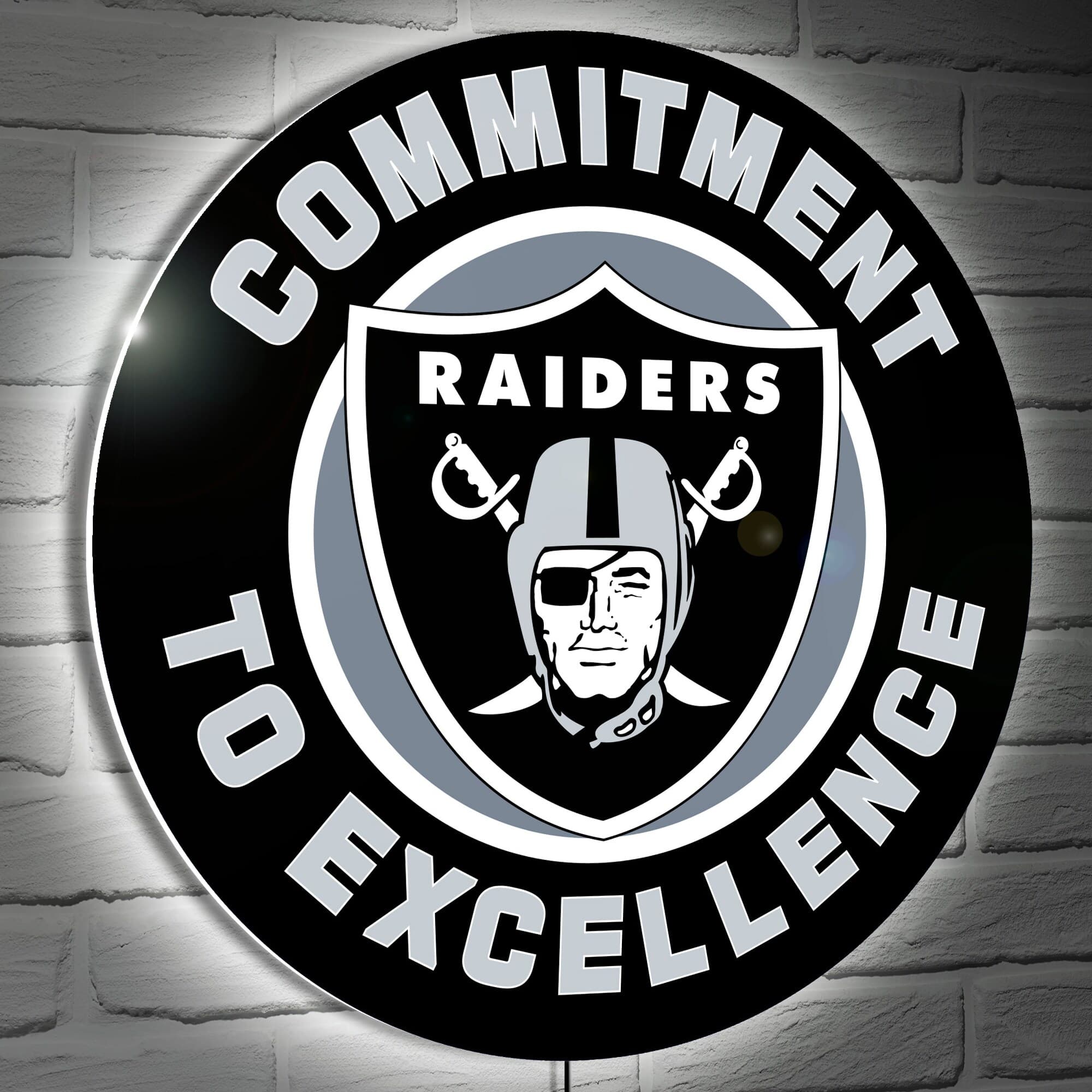 Evergreen Enterprises - Las Vegas Raiders 23" LED Slogan Round Wall Sign - Multicolor