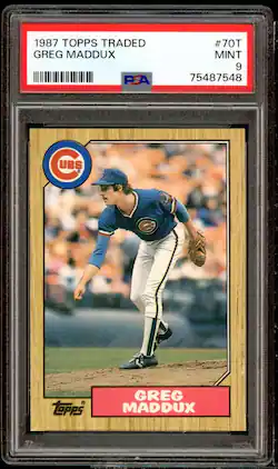 Greg Maddux Rookie Card 1987 Topps Traded #70T PSA 9