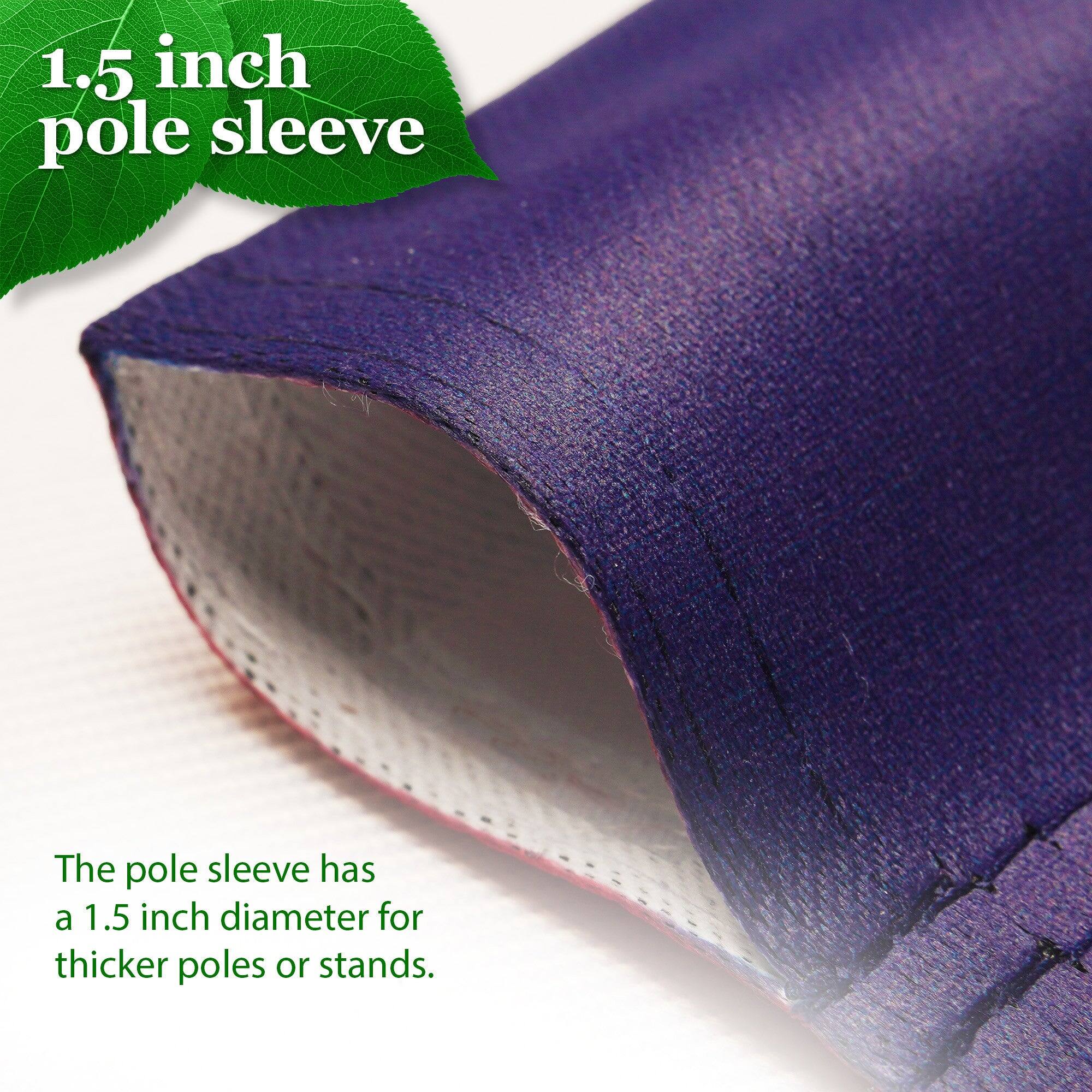 1.5 inch pole sleeve

The pole sleeve has a 1.5 inch diameter for thicker poles or stands.