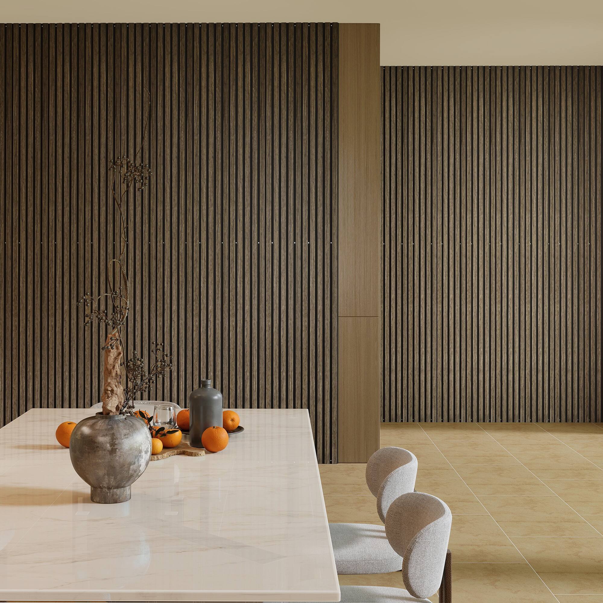 Alt View 8. Homcom - x 8" Wood Panels for Wall, 4 Pack Acoustic Panels, Sound Absorbing Slat Wall For Interior Wall Decor - Walnut.