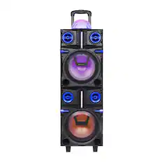 Front. TopTech - Spark-208 5000W Peak Power Fully Amplified Portable 2x8" Bluetooth Speaker - Black.