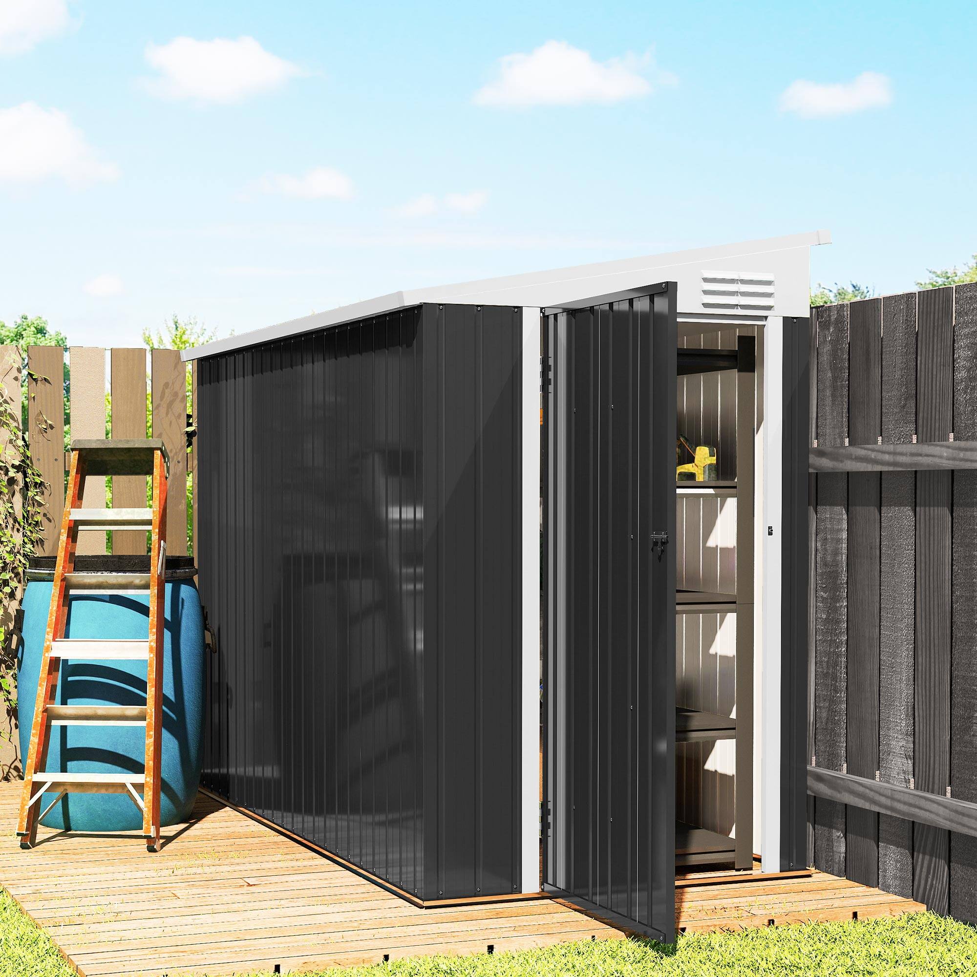 Alt View 1. Outsunny - x 7.7' Lean to Garden Storage Shed.