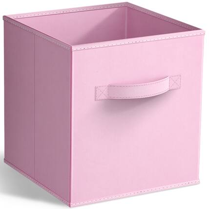 Front. Sorbus - Sorbus Fabric Storage Cube, 11-Inch Foldable Storage Bin with Handle for Closet, Pantry, Cubbies, Toys & Bath (1-Piece) - Pastel Pink.