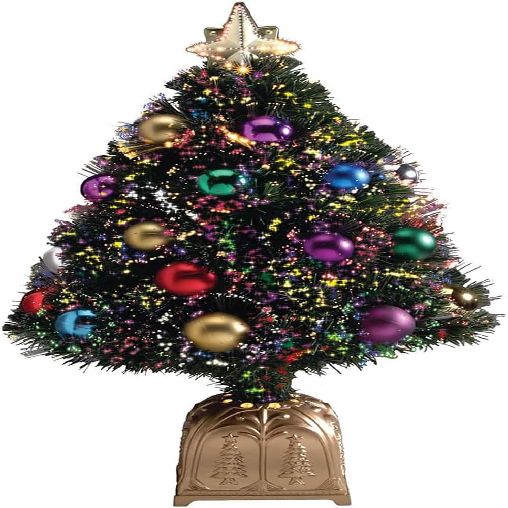 RTMB - 32" Fiber Optic Christmas Tree with Ball Ornaments - Green