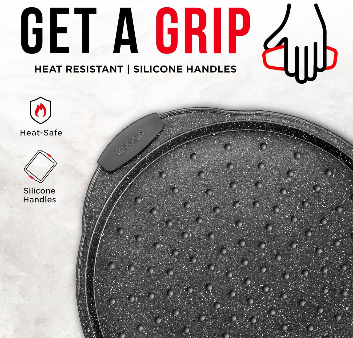 GET A GRIP, HEAT RESISTANT | SILICONE HANDLES, Heat-Safe, BAKKEN, Silicone Handles