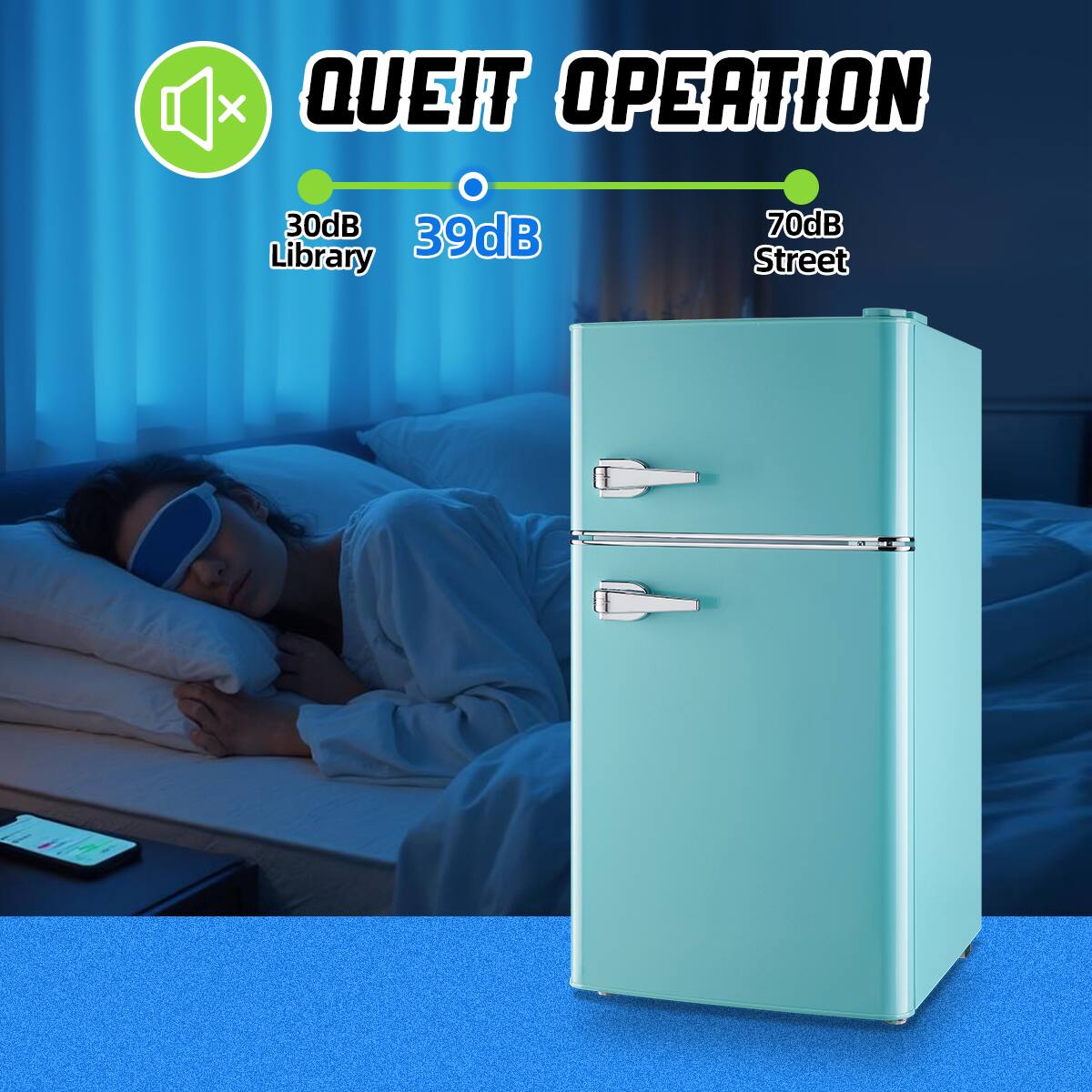 QUIET OPERATION  
30dB Library  
39dB  
70dB Street