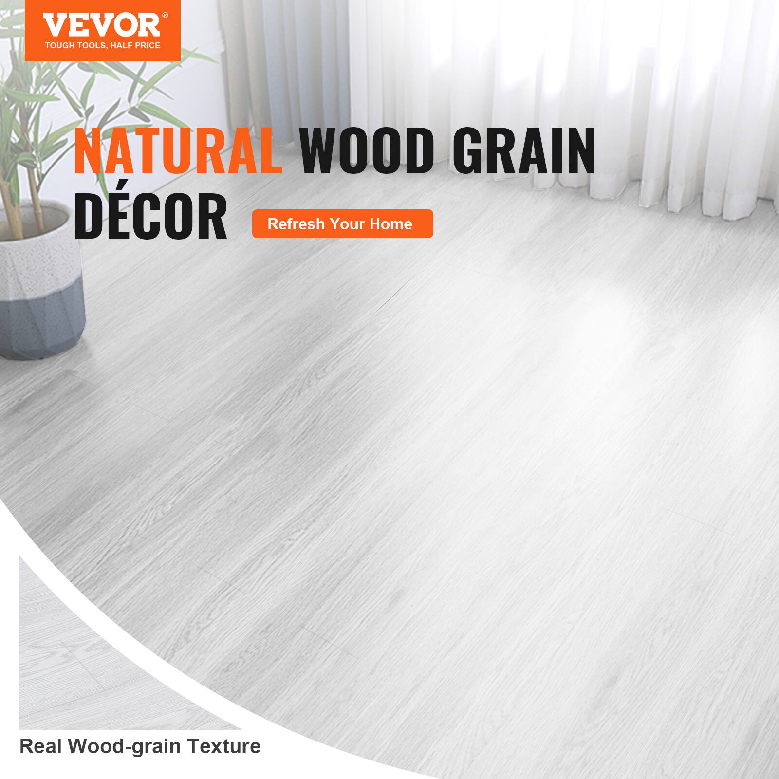 VEVOR TOUGH TOOLS, HALF PRICE NATURAL WOOD GRAIN DÉCOR Refresh Your Home Real Wood-grain Texture
