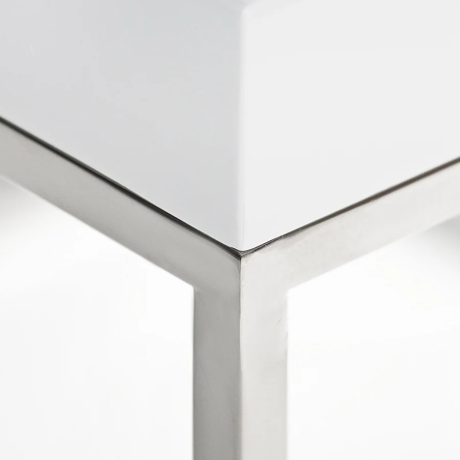 Zen Side Table Manhattan Lane Zen 24 Inch Side End Table, Square, Lacquer Top, Chrome ...