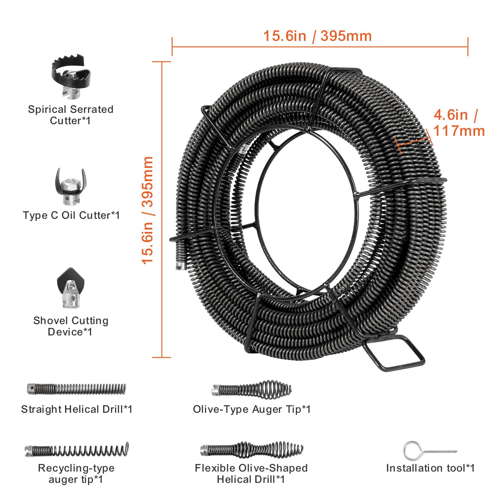 15.6in / 395mm Spirical Serrated Cutter*1  
Type C Oil Cutter*1  
Shovel Cutting Device*1  
Straight Helical Drill*1  
Olive-Type Auger Tip*1  
Recycling-type auger tip*1  
Flexible Olive-Shaped Helical Drill*1  
Installation tool*1