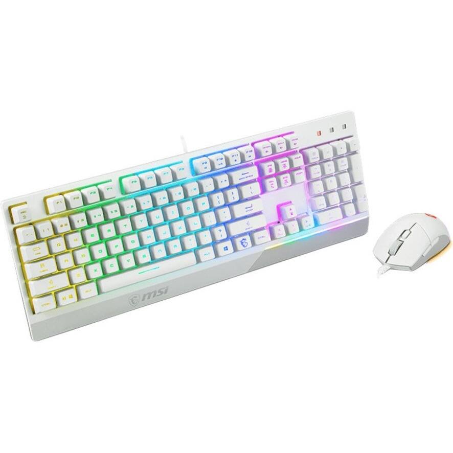 Alt View 2. MSI - MSI Vigor GK30 White Gaming Keyboard - USB Plunger Cable Keyboard - White - USB Cable Mouse - Optical - 5000 dpi - Unknown.