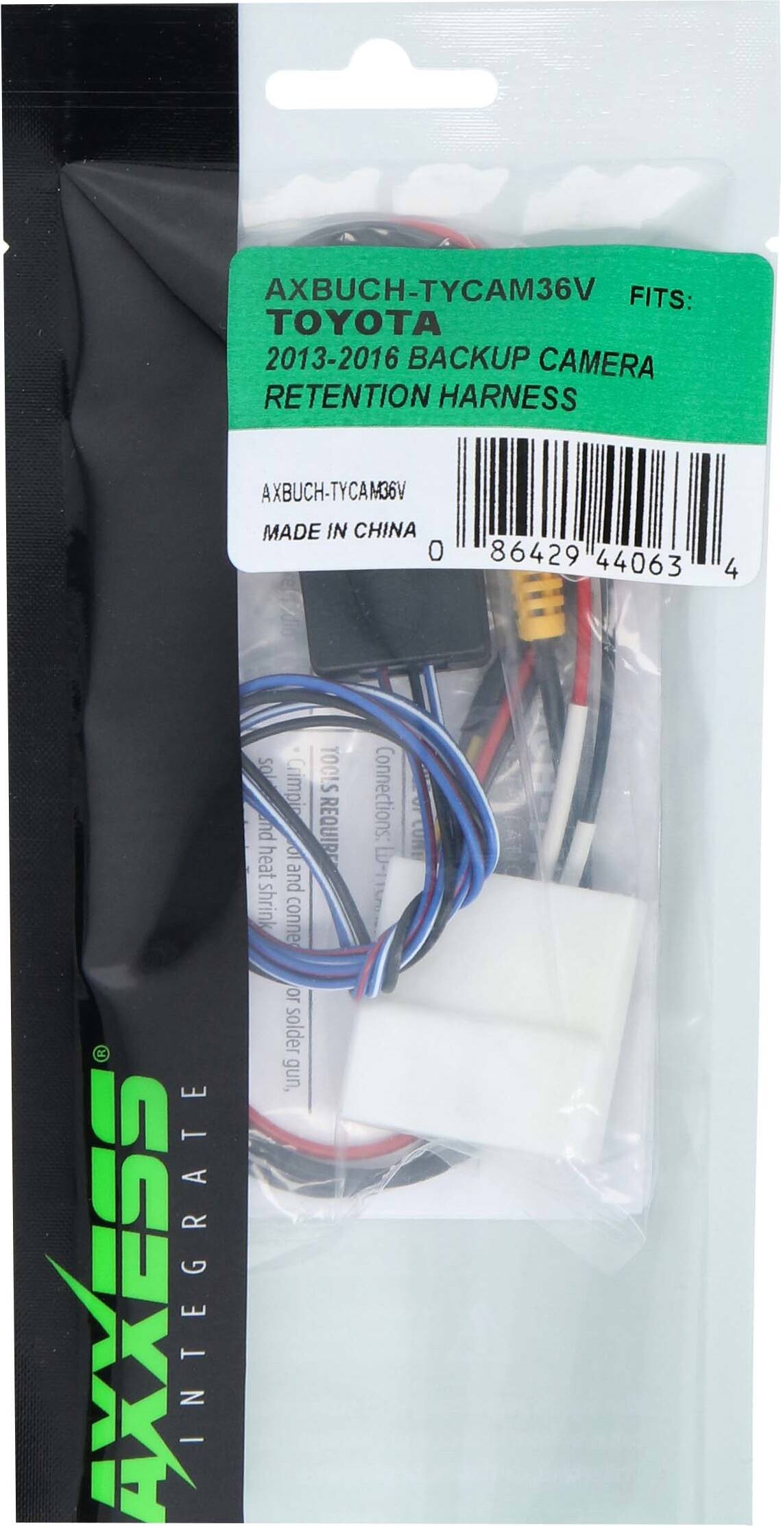 AXBUCH-TYCAM36V FITS: TOYOTA 2013-2016 BACKUP CAMERA RETENTION HARNESS AXBUCH-TYCAM36V MADE IN CHINA 0 86429 44063 4  SSEXXY YY INTEGRATE SoL Grimpin and 9 heat and shrink connector or solder gun, TOCLS REQUIRE Connections: